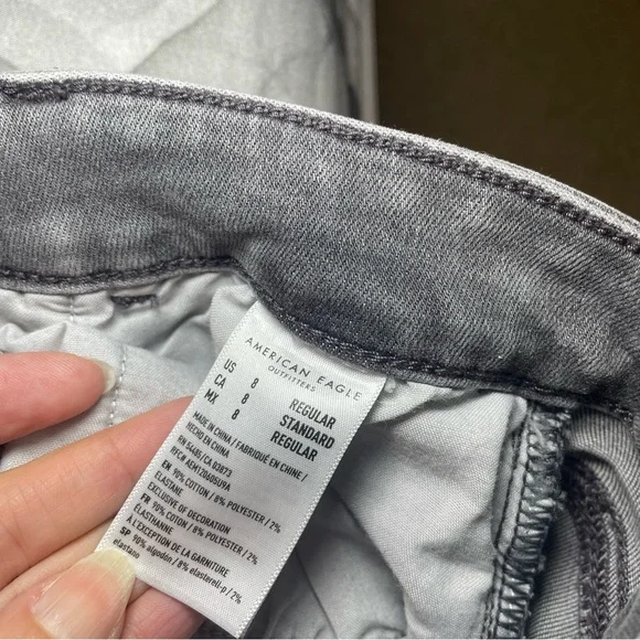 American Eagle Outfitters Grey Distressed High-Rise Skinny Jeans - Women - Picture 12 of 16